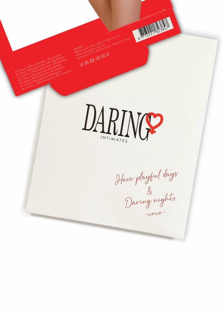Gina Spicy V-string koronkowe majtki z paskami S/M L/XL czarne