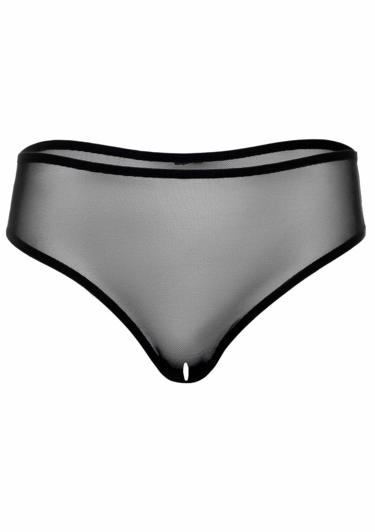 Alexa majtki z siateczki bezszwowe z otwartym krokiem S/M L/XL czarne