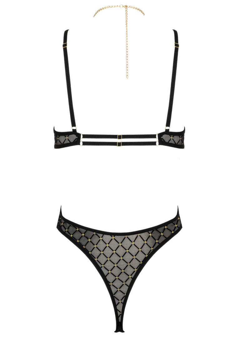 Body BD101 ekskluzywne złote hafty tulle, regulowane ramiączka