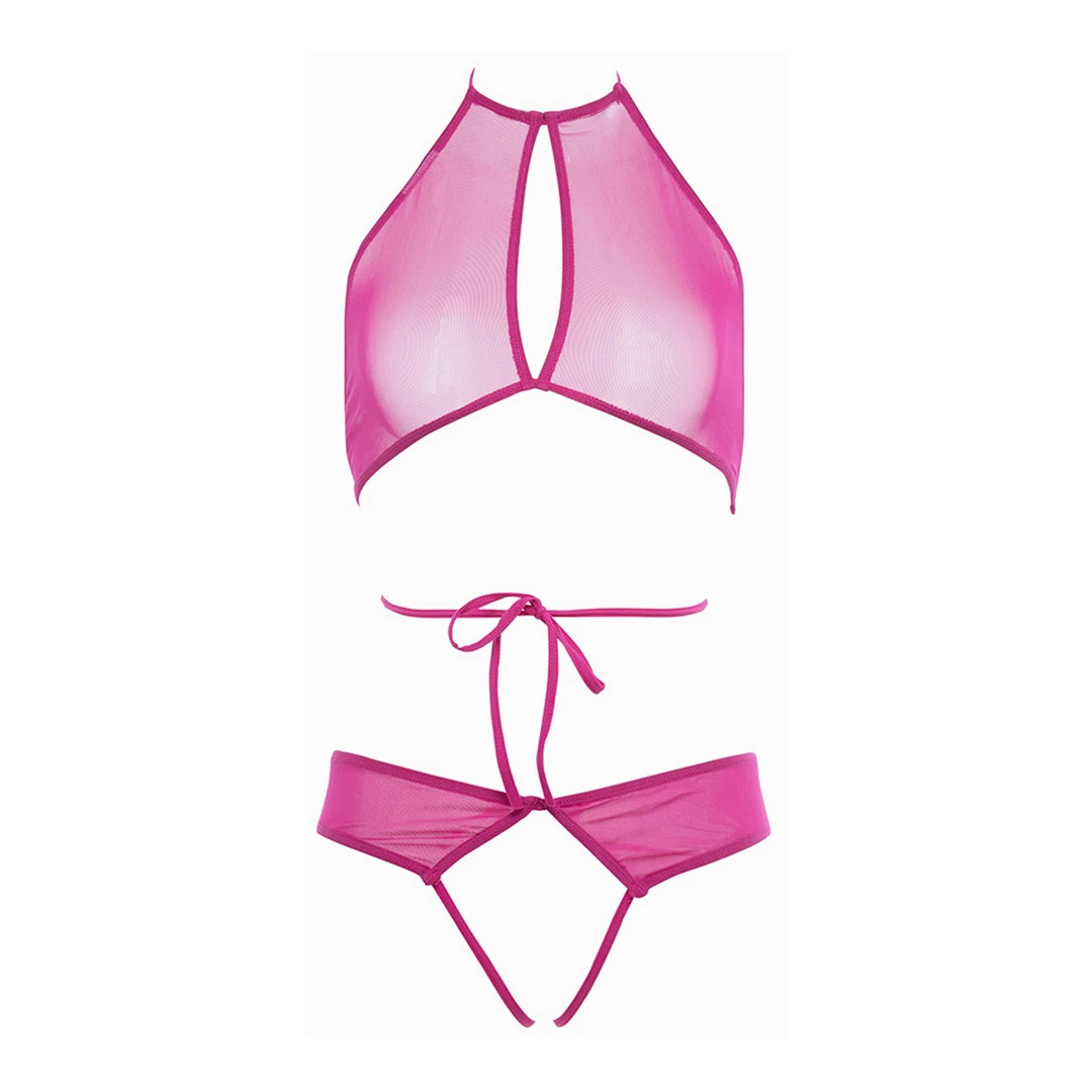 Allure komplet top i majtki L/XL z koronkowymi detalami czarny