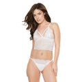 Coquette Komplet Koronkowy Top Bralette + Majtki z Odsłonięciem Czarny