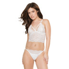 Coquette Komplet Koronkowy Top Bralette + Majtki z Odsłonięciem Czarny