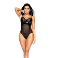 Mapale Bodysuit S Wet Black z winylu i siateczki, regulowany