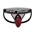 Male Power Cock Pit Net Elastyczne Majtki z Kieszenią i Otwartym Tyłem L