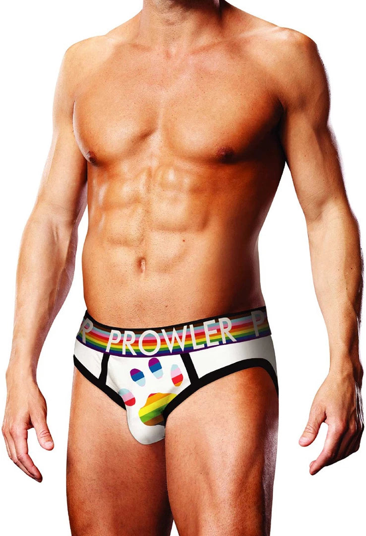 Prowler PAW BRIEF M białe majtki męskie Pride Progress pasek logo