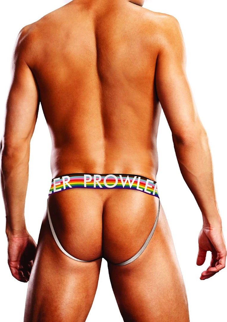 Prowler Jockstrap Majtki męskie PAW S czarne z paskami Pride