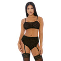 Forplay Lustful Leopard komplet bielizny XL siateczka z paskami do pończoch