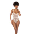Mapale Teddy M Ivory - Koronkowe body z regulacją i zapięciem