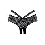 Allure Heartbreaker majtki koronkowe z otwartym klinem, czarne