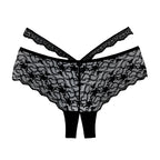 Allure Heartbreaker majtki koronkowe z otwartym klinem, czarne