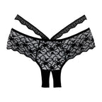 Allure Heartbreaker majtki koronkowe z otwartym klinem, czarne