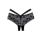 Allure Heartbreaker majtki koronkowe z otwartym klinem, czarne