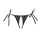 Obsessive Lolita Allure koronkowe majtki z siateczką brazyliany czarne