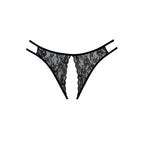 Allure Sweet Honey - majtki z koronką i efektownym wycięciem, czarne