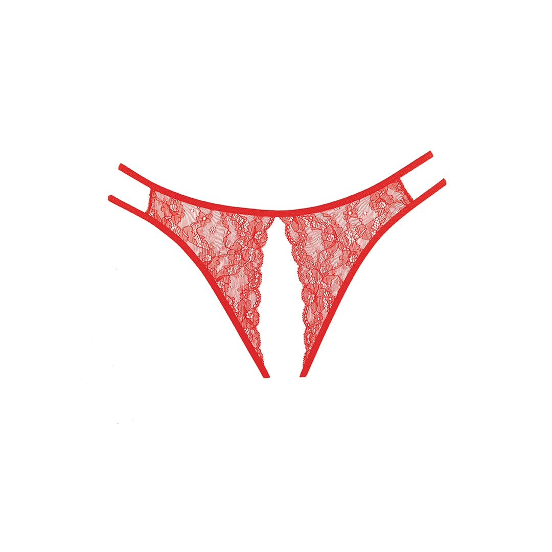 Allure Sweet Honey - koronkowe majtki z ozdobnym wycięciem, czarne