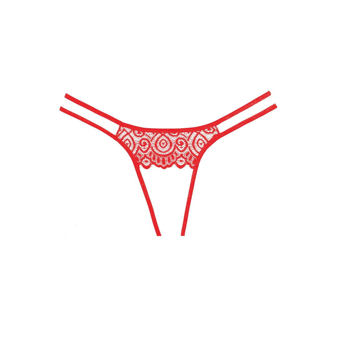 Lovestruck Allure - Koronkowe majtki damskie z eleganckim wycięciem
