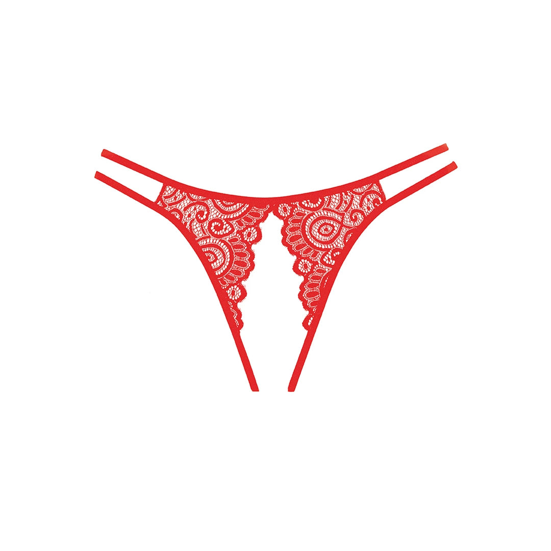 Lovestruck Allure - Koronkowe majtki damskie z eleganckim wycięciem