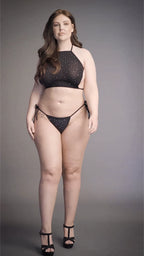 Le Desir Plus Size Komplet Top i Majtki z Kryształkami 1XL-3XL
