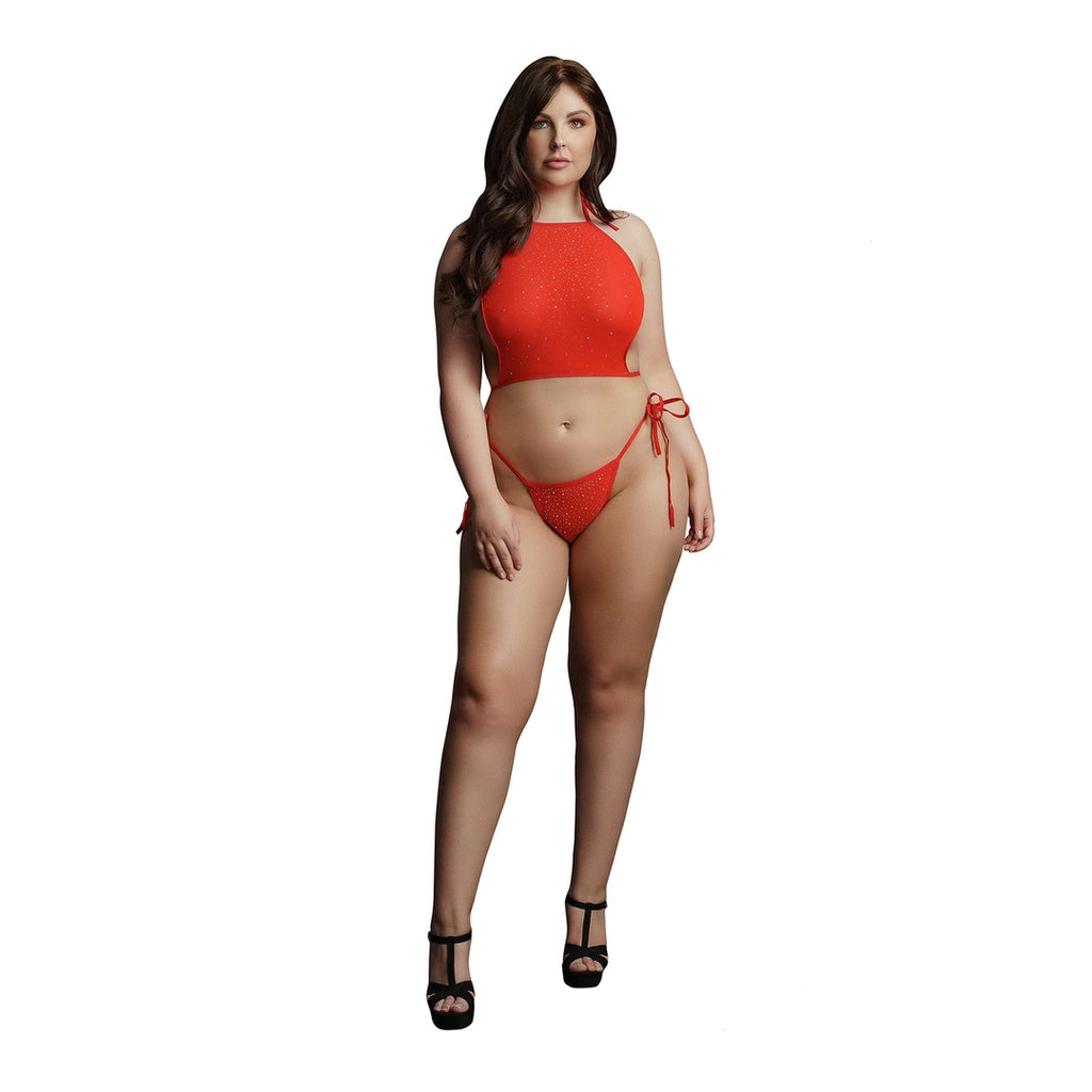 Le Desir komplet top i majtki Plus Size połyskujący 1XL-3XL