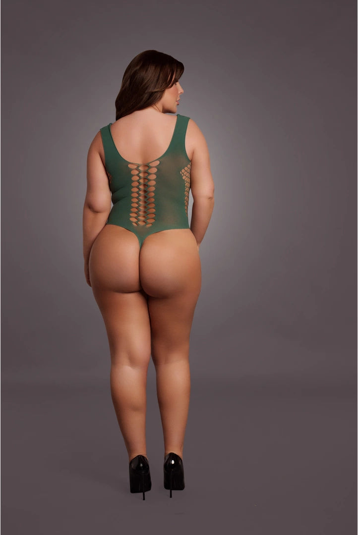 Le Desir Body Queen Size z głębokim dekoltem V XL-4XL czarny