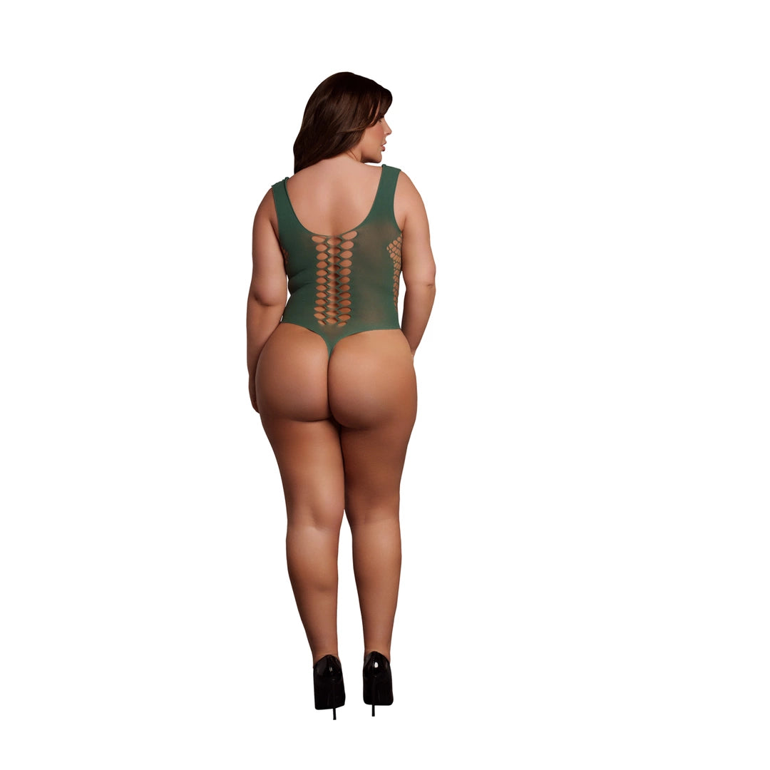 Le Desir Body Queen Size z głębokim dekoltem V XL-4XL czarny