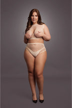 Le Desir Queen Size komplet top i figi siateczkowe XL-4XL czarny