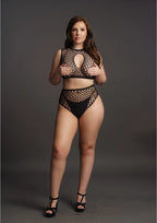 Le Desir Komplet Top i Figi Plus Size kabaretka XL-4XL czarny