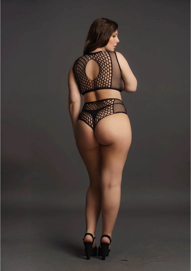 Le Desir Komplet Top i Figi Plus Size kabaretka XL-4XL czarny