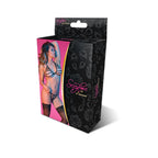 Magic Silk Exposed Komplet Halter Biustonosz i Stringi S/M Czarny