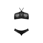 Magic Silk Exposed komplet: biustonosz bandeau i majtki L/XL koronka