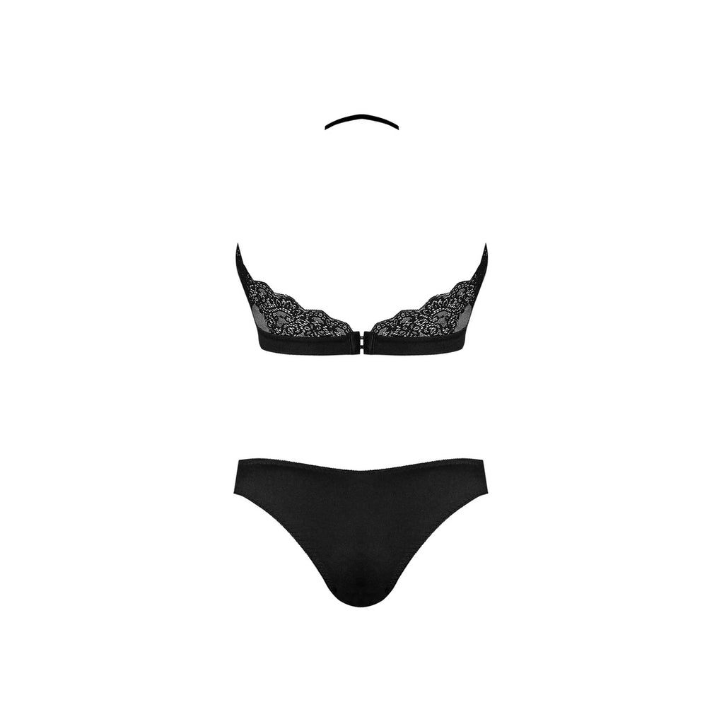 Magic Silk Exposed komplet: biustonosz bandeau i majtki L/XL koronka
