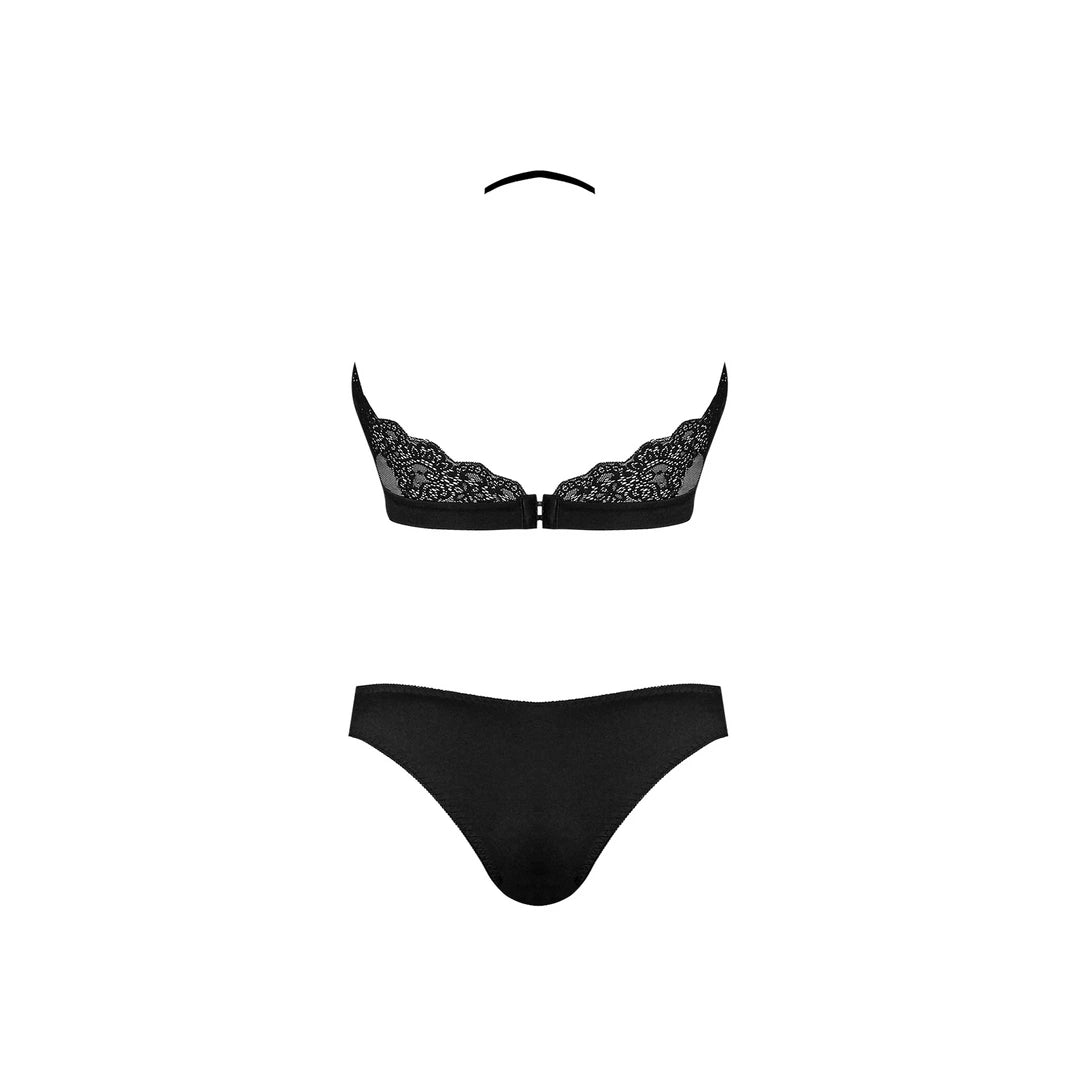 Magic Silk Exposed komplet: biustonosz bandeau i majtki L/XL koronka