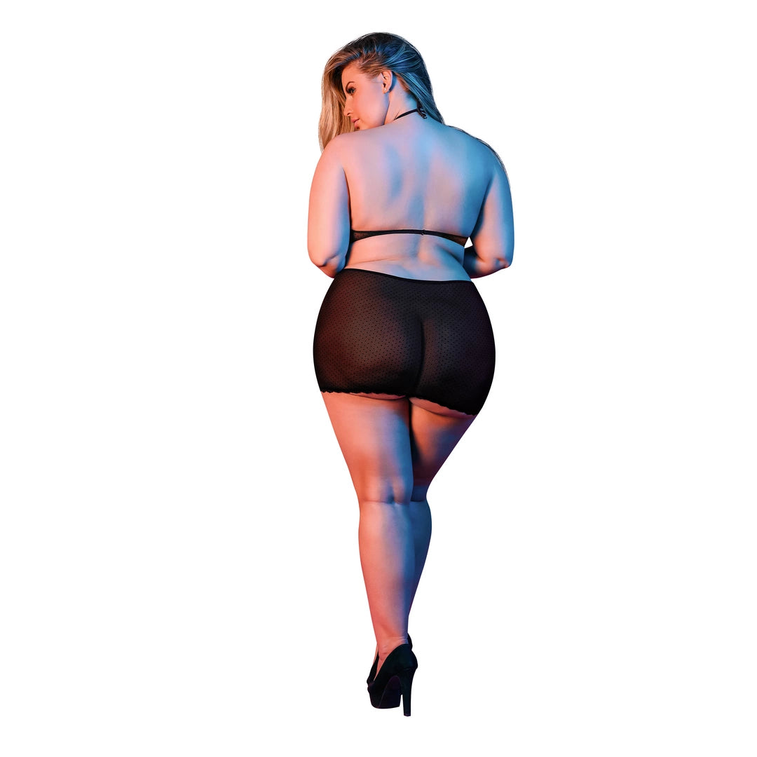 Magic Silk Exposed Komplet Polka Plus Size - Top i Spodniczka