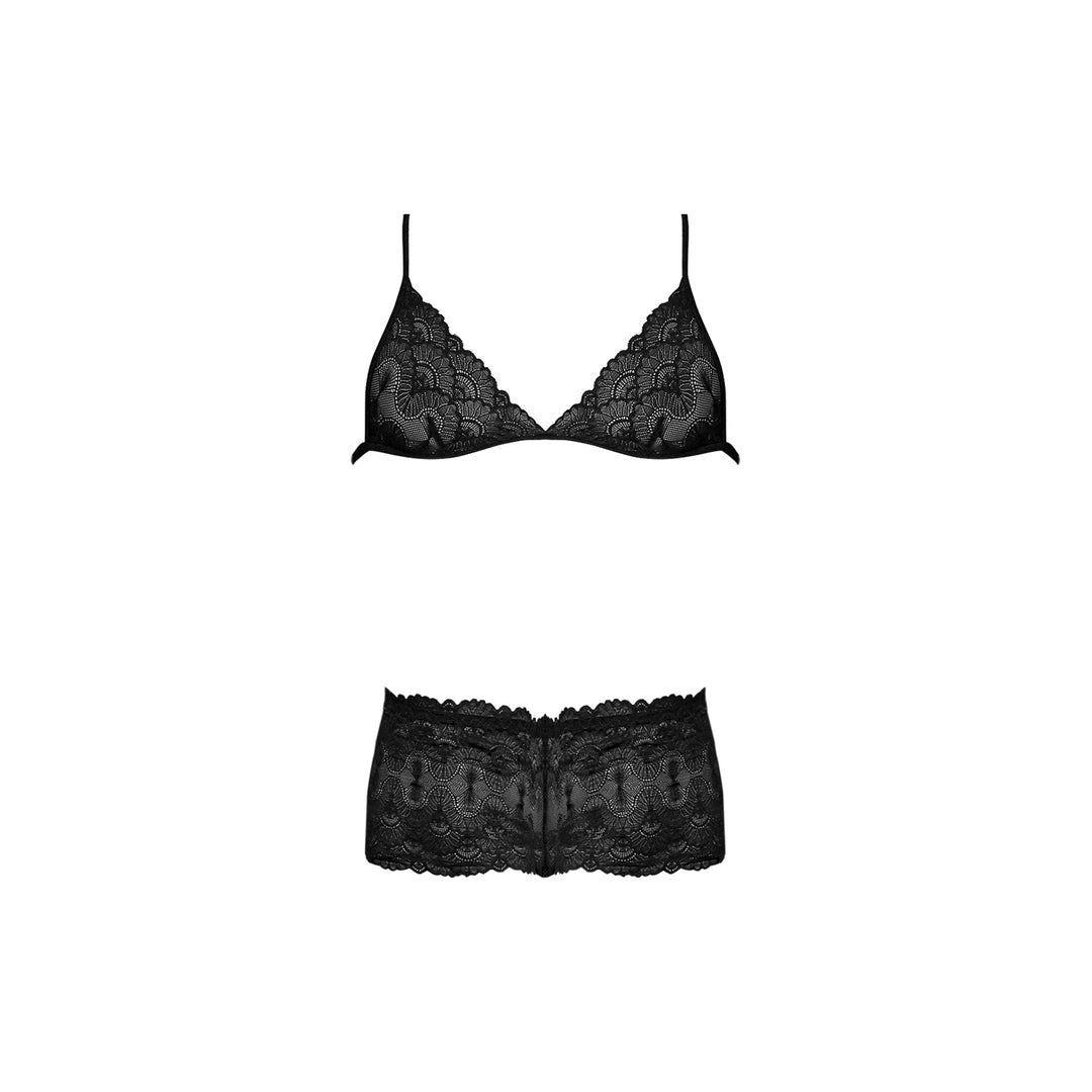 Magic Silk Exposed komplet Cheeky L/XL - koronka, trojkątny biustonosz