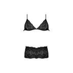 Magic Silk Exposed Cheeky komplet: biustonosz trojkątny i figi S/M