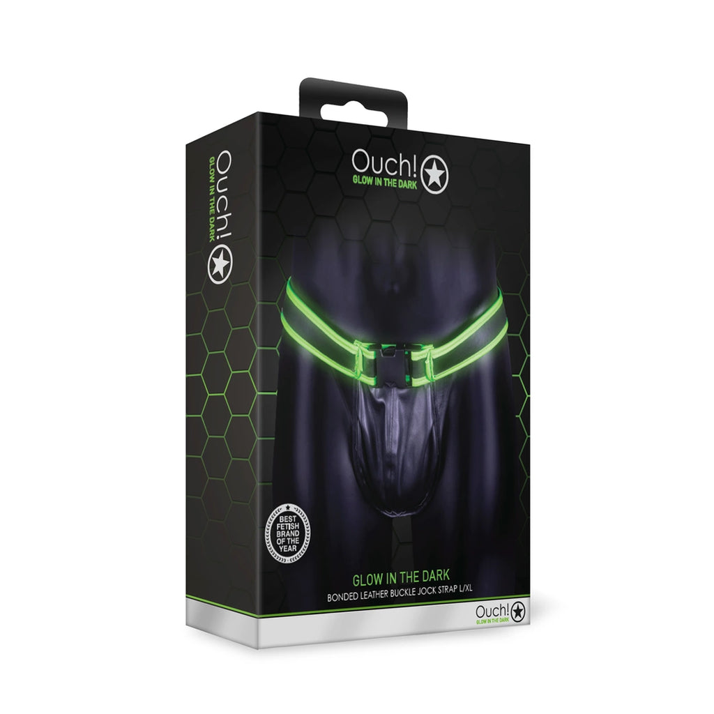 Ouch! Glow in the Dark - majtki z klamrą L/XL, świecące, regulowane