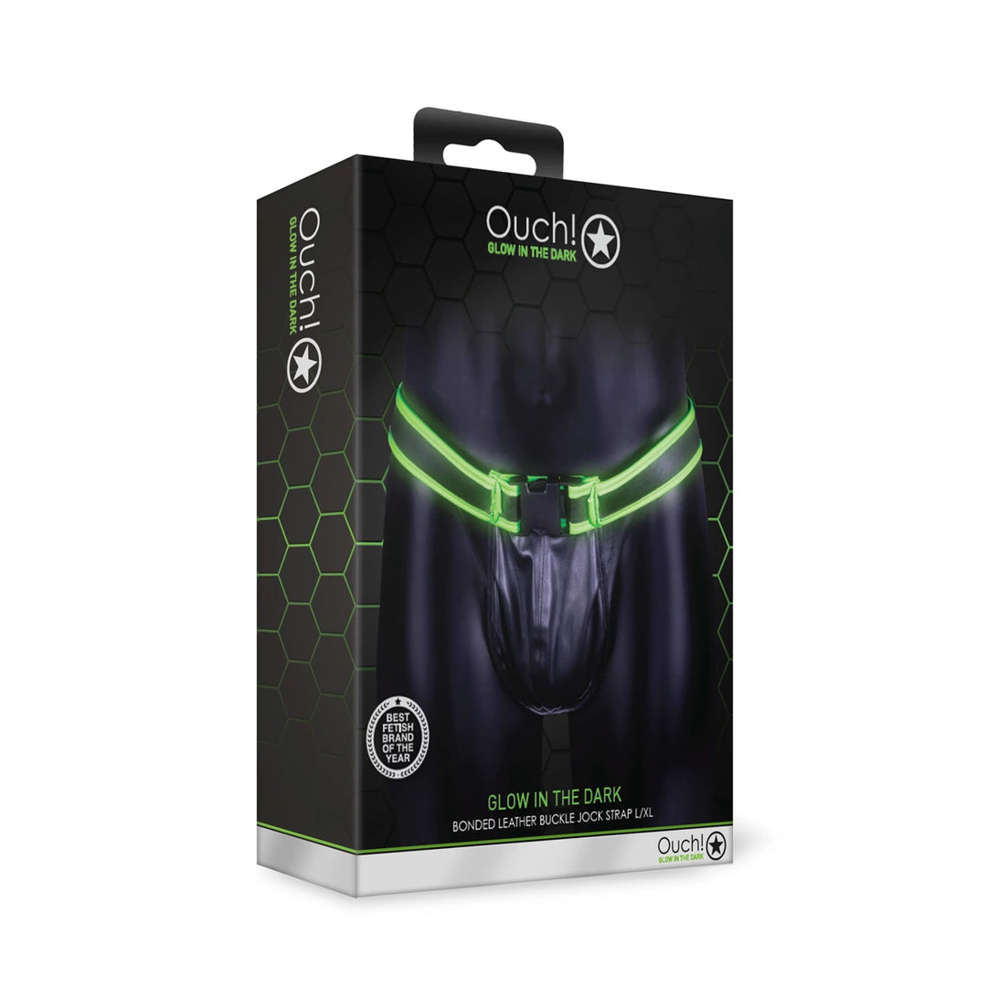 Ouch! Glow in the Dark - majtki z klamrą L/XL, świecące, regulowane