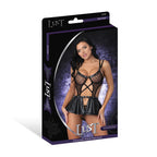Magic Silk Anastasia komplet L/XL siateczka, falbana, pierścienie